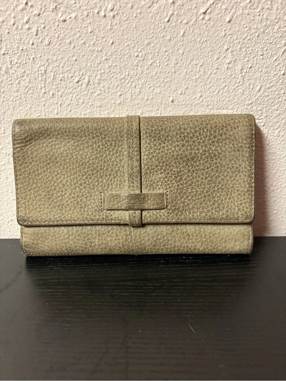 Hammitt Los Angeles Gray Pebbled Leather Continental Wallet